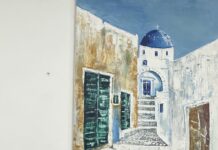 Η Μίνα Ορφανού δώρισε έργο ζωγραφικής στο 2ο Δημοτικό Σχολείο Πόλεως Καλύμνου