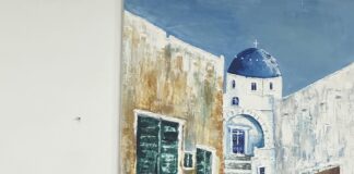 Η Μίνα Ορφανού δώρισε έργο ζωγραφικής στο 2ο Δημοτικό Σχολείο Πόλεως Καλύμνου